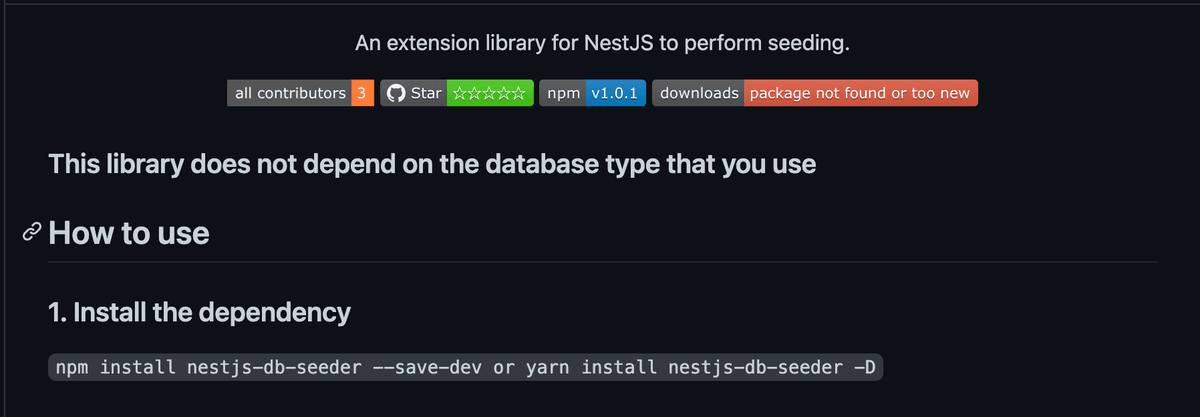 NestJs DB Seeder